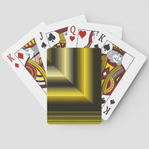 geometric pattern yellow black playing cards