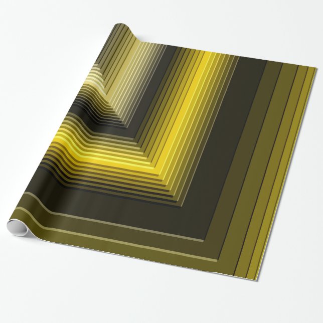 geometric pattern yellow black wrapping paper (Unrolled)