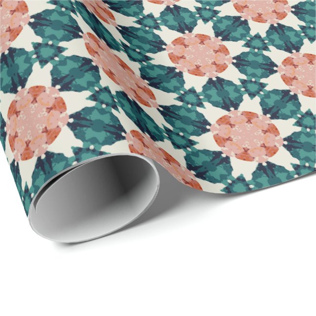 Geometric Patterned Christmas Stars 11 Wrapping Paper (Roll Corner)