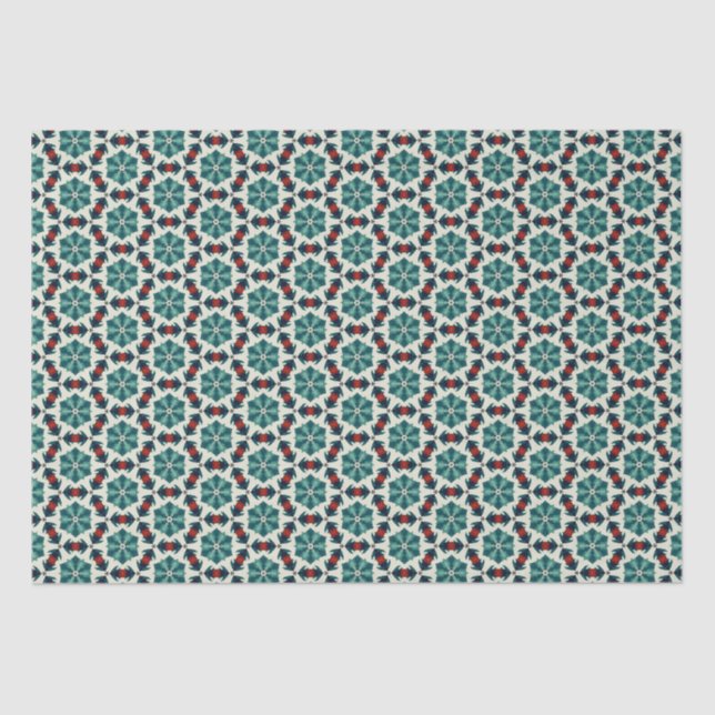 Geometric Patterned Christmas Stars 12 Tissue Paper (Front)