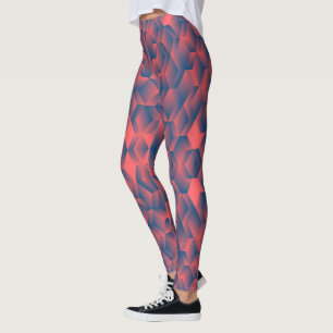 Geometric-patterned leggings in shades of blue