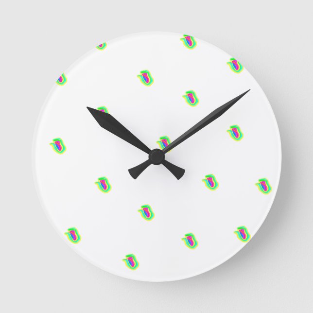 Geometric Patterned Precision Round Clock (Front)