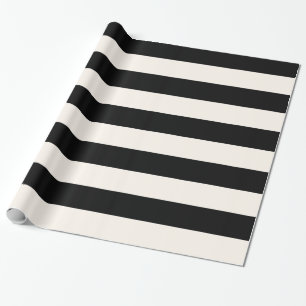 Geometric Patterns Black and White Stripes Wrapping Paper