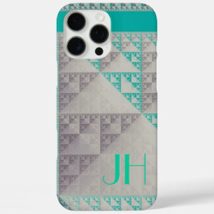 Geometric Patterns & Custom Monogram iPhone 16 Pro Max Case