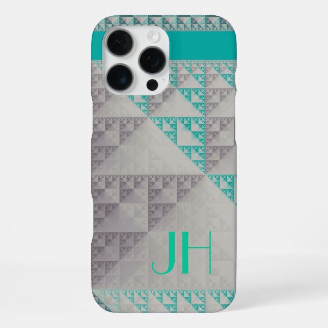 Geometric Patterns & Custom Monogram iPhone Case (Back)