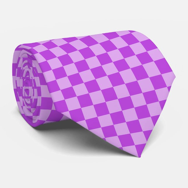 Geometric Patterns in Purple and Light Purple Tie (Rolled)