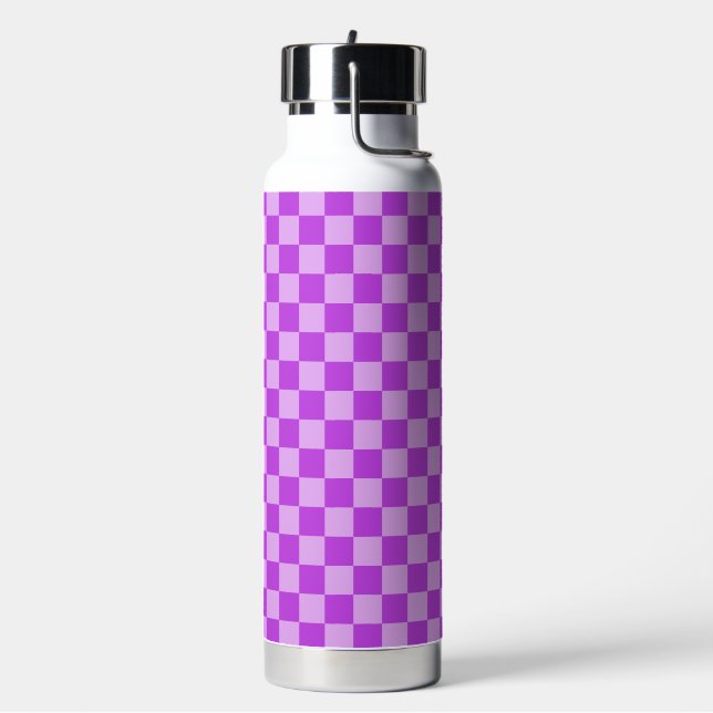 Geometric Patterns in Purple and Light Purple Water Bottle (Left)