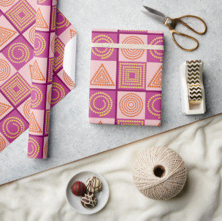 Geometric patterns in trend colors - wrapping paper