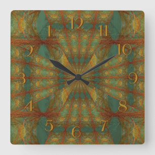 Geometric Patterns in Turquoise Backward Clock