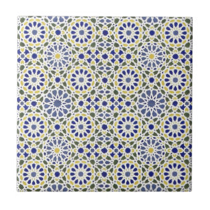 Geometric Patterns in Yellow and Blue Tile