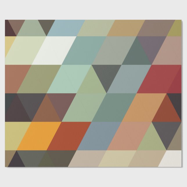 Geometric Patterns | Multicolor Triangles Wrapping Paper (Flat)