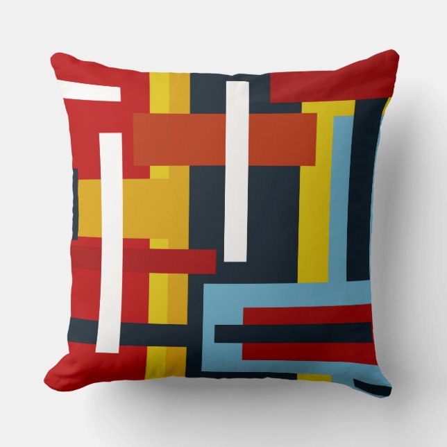  geometric patterns of squares and rectangles cushion (Front)