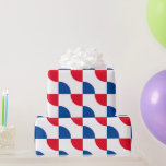 Geometric Patterns Red Blue White Custom Colours Wrapping Paper<br><div class="desc">Designed with cute colourful red,  blue patterns in solid white background. You may change to any background colour as you wish. Great for birthdays,  holidays or any celebrations or patriotic events!</div>