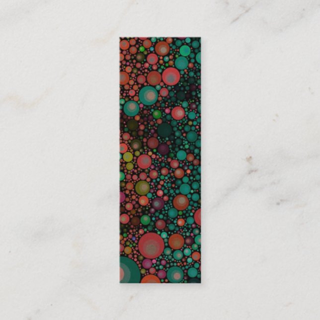 Geometric Patterns | Retro | Teal Green Mini Business Card (Front)