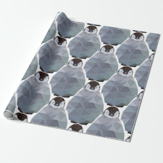 Geometric Penguin Huddle Print Wrapping Paper