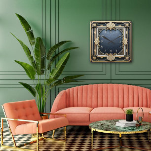 Geometric perfection in an Art Deco Square Wall Clock
