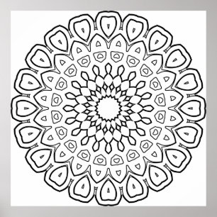 Geometric Petal Band Mandala with Layered Symmetry Poster