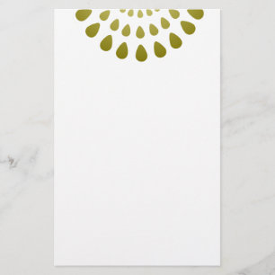 Geometric Petal Pattern in Gold Stationery