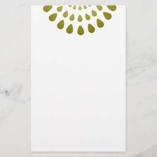 Geometric Petal Pattern in Gold Stationery