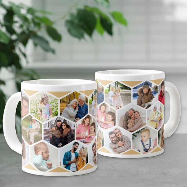 Geometric Photo Collage 17 Picture Large Coffee Mug (Creator Uploaded)