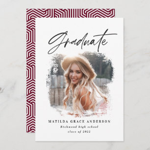 Geometric photo typography graduation announcement