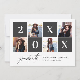 Geometric photo typography graduation announcement
