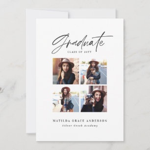 Geometric photo typography graduation announcement