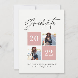 Geometric photo typography graduation announcement