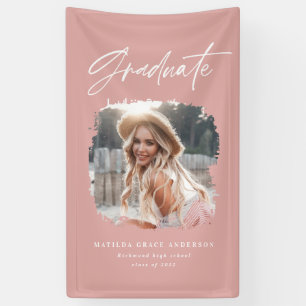 Geometric photo typography graduation party decor banner