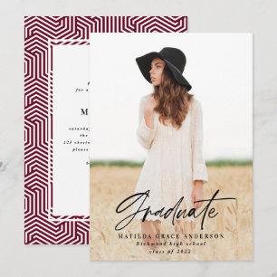 Geometric photo typography graduation party invite