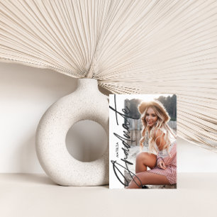 Geometric photo typography graduation party invite