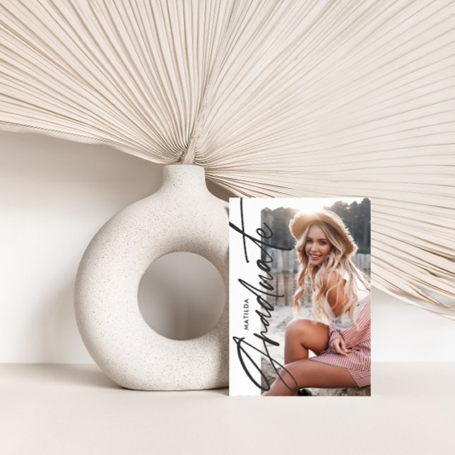 Geometric photo typography graduation party invite (Creator Uploaded)