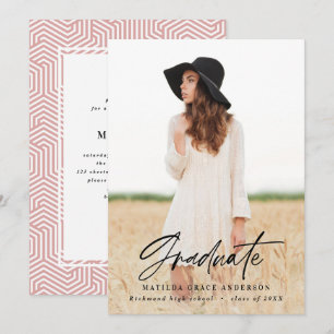 Geometric photo typography graduation party invite