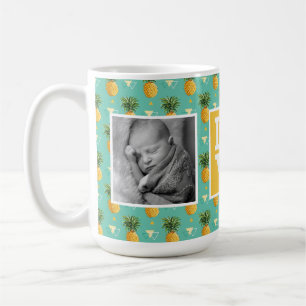 Geometric Pineapple Pattern LOVE with Photos Coffee Mug