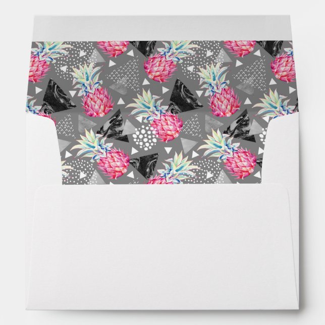 Geometric Pineapple Textured Pattern Envelopes (Back (Bottom))
