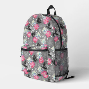 Geometric Pineapple Textured Pattern Printed Backpack