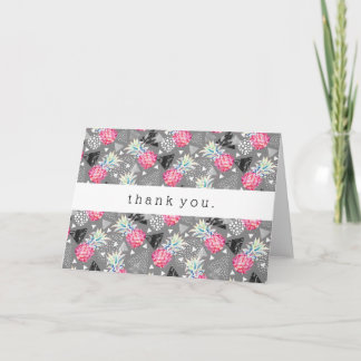 Geometric Pineapple Textured Pattern Thank You Card