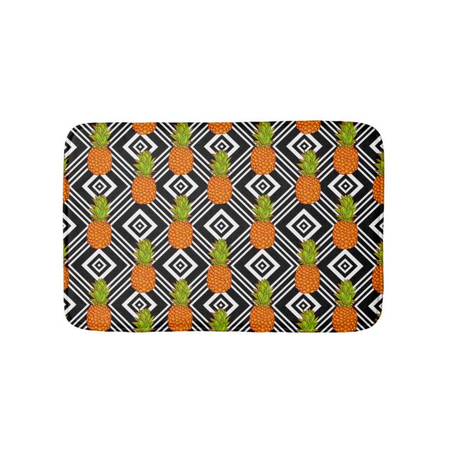 Geometric Pineapples Bath Mat (Front)