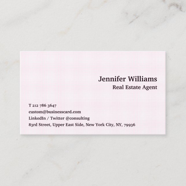 Geometric Pink Chequered Pattern Modern Trendy DIY Business Card (Front)