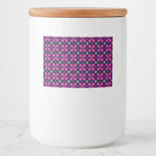 Geometric Pink Floral Petals Abstract pattern Food Label