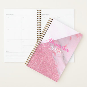Geometric, Pink, Glitter, Boss Babe Planner