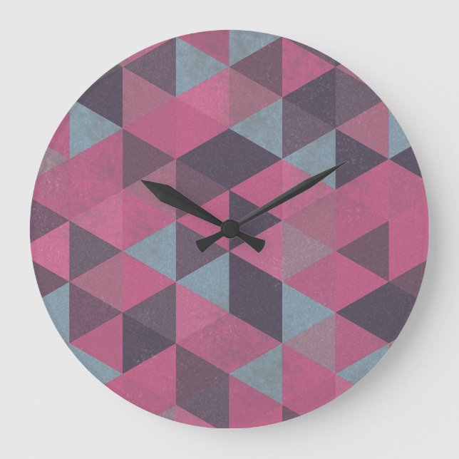 Geometric Pink Large Clock (Front)