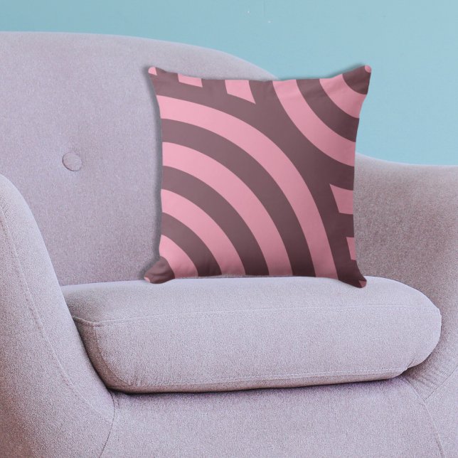 Geometric Pink Nested Quarter Circle Pattern Cushion (Geometric Pink Nested Quarter Circle Pattern Throw Pillow)