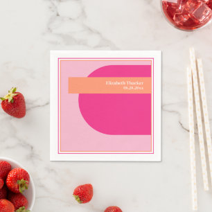 Geometric Pink & Orange Napkin