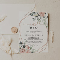 Geometric Pink Rose I Do BBQ Engagement Party