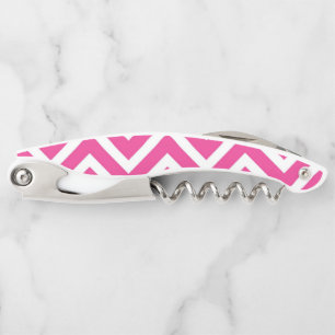 Geometric Pink Stripes Corkscrew