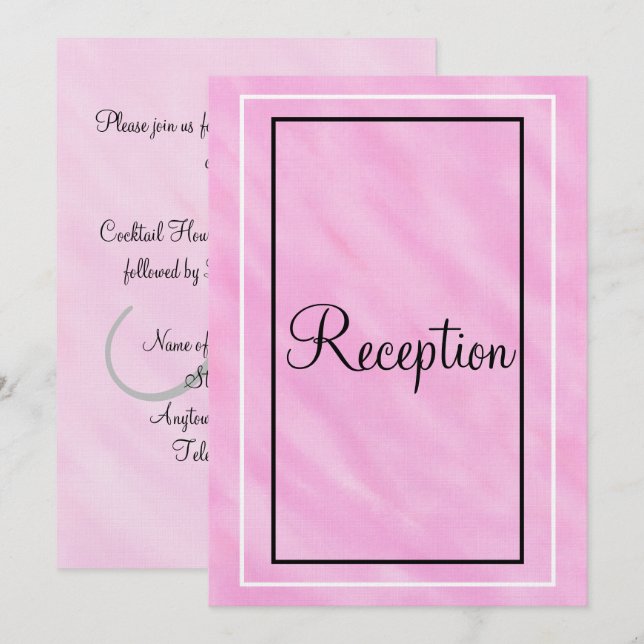 Geometric Pink Watercolor Wash Reception Monogram Invitation (Front/Back)