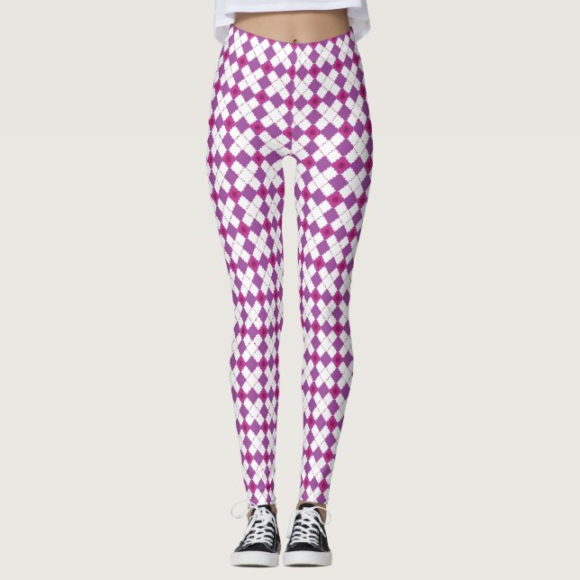 Geometric Pinks Pattern  Leggings (Front)