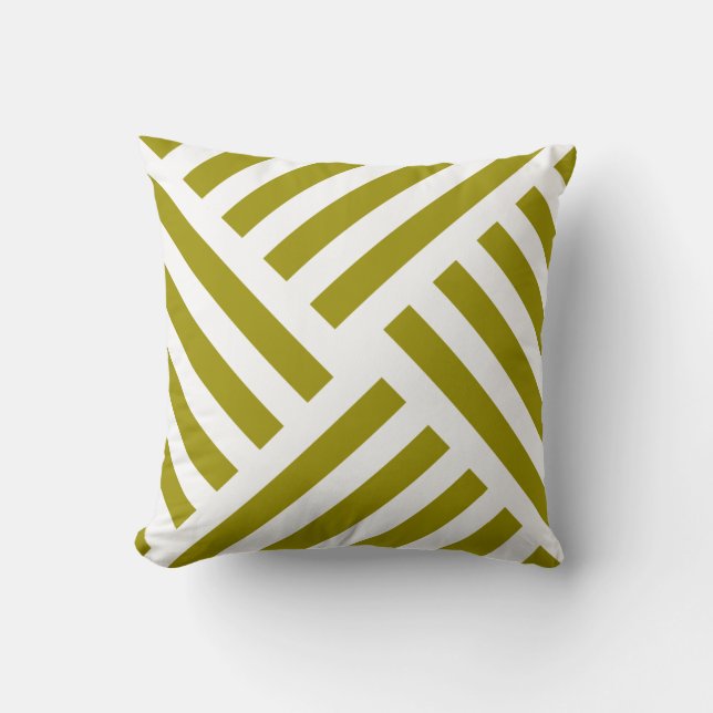 Geometric Pinwheel Stripe in Chartreuse Cushion (Front)