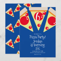 Geometric Pizza Slices Party Toppings Birthday